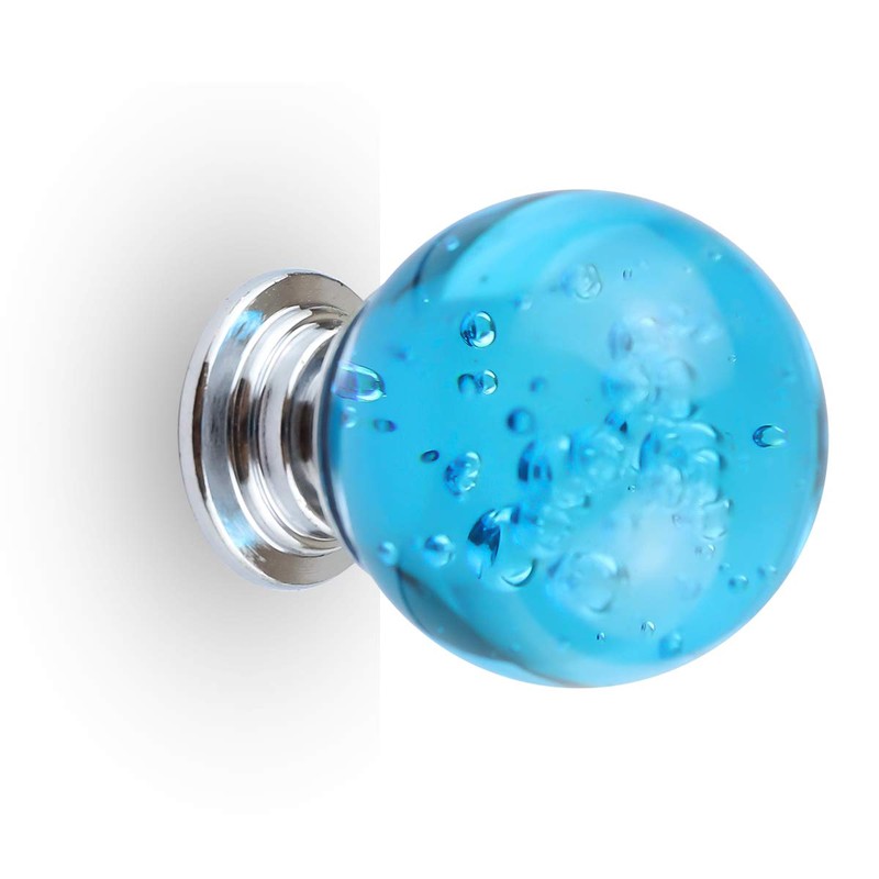 BNYZWOT 12 PCS Crystal Cabinet Knobs Round Glass Bubbles Knobs