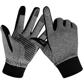 Yomersiah Winter Thermal Touchscreen Gloves for Women, Men, Children, Windproof, Warm Cycling Gloves, Women, Men, Winter Gloves for Cycling, Jogging, MTB, Golf, Walking, Football, Running (Grey, L)