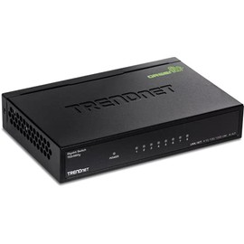 TRENDnet 8-Port Gigabit GREENnet Switch, Ethernet Network Switch, 8 x 10-100-1000 Mbps Gigabit Ethernet Ports, 16 Gbps Switching Capacity, Metal, Lifetime Protection, Black, TEG-S82G
