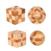 4 Pack Wooden Puzzle Games Brain Teasers Toy- 3D Puzzles