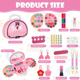 Aomig Kids Makeup Sets For Girls Toys, 36 Colours Children's Make-Up Box Kit, Washable Children's Make Up Kit, Childrens Princess Play Games Toy, Little Girl Birthday Gifts Set For Age4-12 Year Old