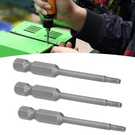 10 Pieces 2.5 mm Hex Scoket Electric Screwdriver Bits Magnetic Head S2 Alloy Steel Hardware Tools Magnetic Long Drill Screwdriver Bit Set for Electric Drills