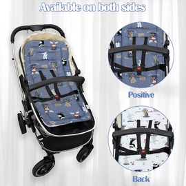 LAT Baby Seat Cover for Prams, Double-Sided Seat Cover Buggy, Universal Pram Buggy Insert for Toddlers, 78 x 33 cm (Music Festival of Animals)