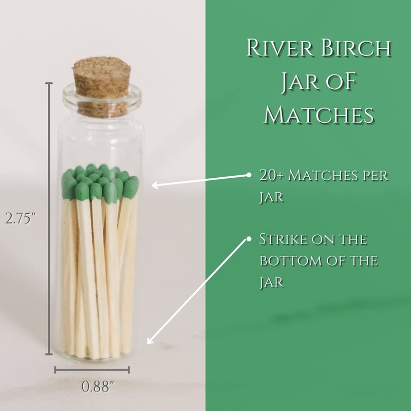 River Birch Decorative Matches in a Bottle with Striker -