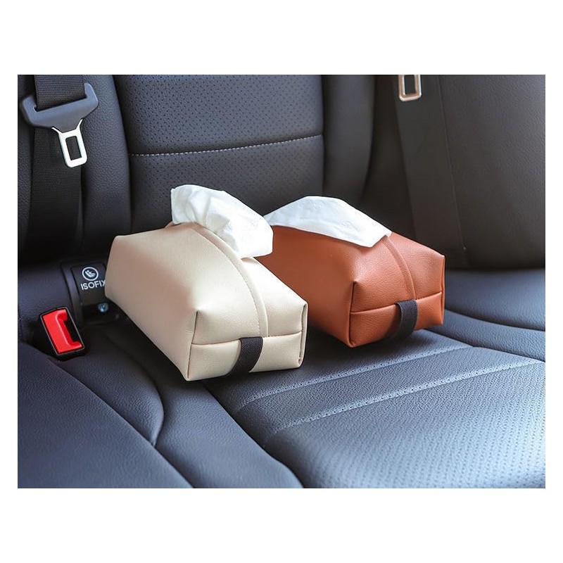 BM-STORE Genuine Leather Car Tissue Case Car Tissue Holder Sun