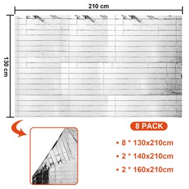 Maitys 8 Pcs Emergency Blankets High Silver Reflective Foil Sheet Heat Foil Protection Rescue Camping Blanket Hiking Space and Garden Greenhouse Covering Plant Growth Sheet
