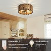 3-Light Rustic Flush Mount Light Fixture, 12.2 Inch Farmhouse Wood