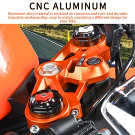 Lorababer Motorcycle Aluminum Top Triple Clamp Handlebar Assembly Regulator Front Fork Holder Bracket Compatible with K.T.M RC390 RC 390 2022-2023 Handle Bar Accessories (Black)