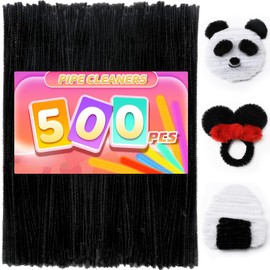 Praisebank 500pcs Black Pipe Cleaners for Crafts