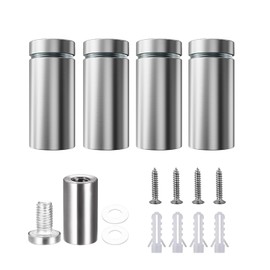 4 Pack Sign Standoff Screws 3/4" x 1-5/8" Stainless Steel Stand Off Wall Mounts Advertising Screw Hardware for Acrylic Signs,Silver