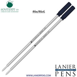 2 Pack - BlueBlack Monteverde Soft Roll Ballpoint for Cross Ballpoint Pens