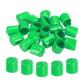 sourcing map Pack of 20 Rubber End Caps 22 mm PVC Vinyl Plastic Protective Caps Cover for Screws Bolts Thread Metal Rods Electric Cables, Wire Ropes, Bowden Cable, Round Pipe, Fence Posts, Green