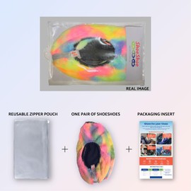 Premium Adult and Kid Shoe Covers - Keep your space clean: Home, Car, After Sports, Suitcase, Classroom - Durable, Machine-washable, Non-slip, Reusable (1 pair) for INDOOR USE