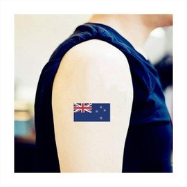Womaha 30 Sheets New Zealand Flag Temporary Tattoos Fans Face Tattoo Stickers for Adults Kids Group Activity Props