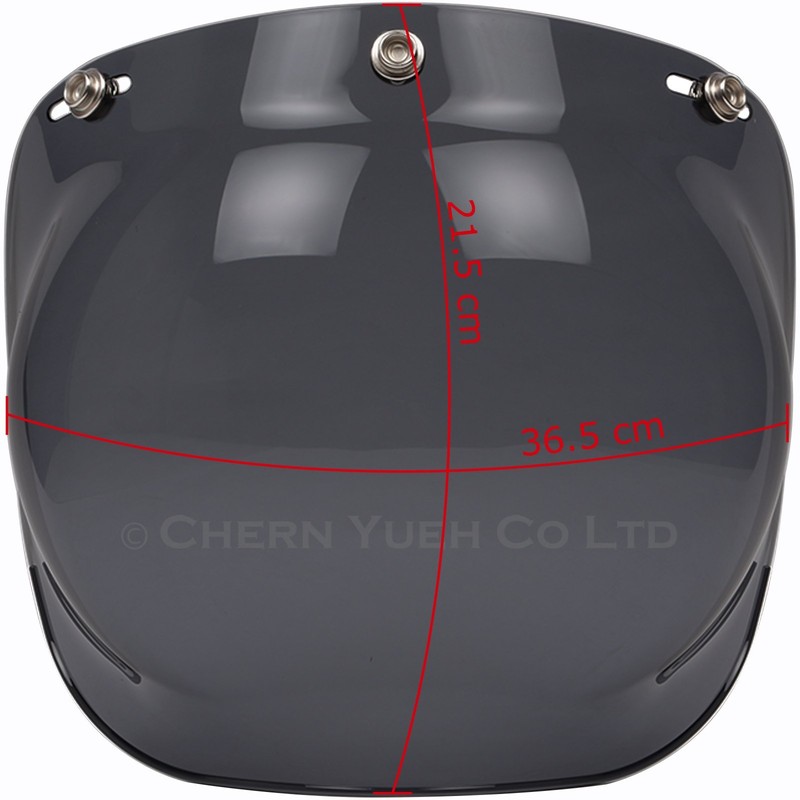 Wide Bubble Shield for Jet Helmets (Smoke)