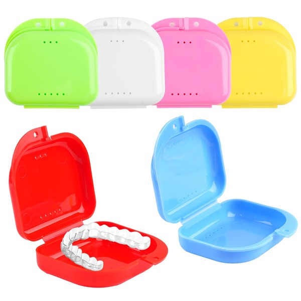 Pack of 6 Braces Box, Denture Box with Breathable Holes,