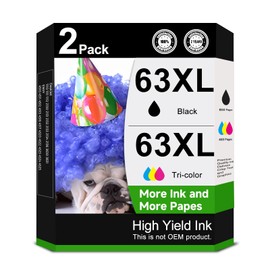 Skyink Remanufactured Ink Cartridges Replacement for HP 63xl (Black, Color 2 Combo Pack) Fit for 63 3830 4650 4520 5258 3630 5255 4652 4655 5200 4512 3632 5252 2132 1112 3631 2130 4510 4654 Printers