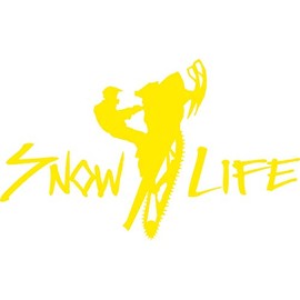 Snow Life Decal 8" Snowmobile Sled Window Sticker Graphic Extreme Sports Vinyl Vehicle Sticker (Bright Yellow)