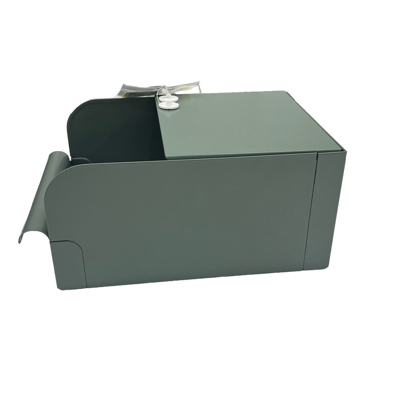 IKEA REJSA Storage Box Metal Bin Gray/Green 7" x 9