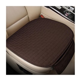 BWBWND Front Car Seat Cover, Anti-Slip Driver Seat Cushion Protector with Storage Pocket, Cooling Breathable Linen Bottom Pad for Most Vehicle Front Seats, Car Accessories (Front Coffee)