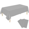 YSYJ 3 Pack Silver Plastic Tablecloth Disposable Rectangular Table Cloth