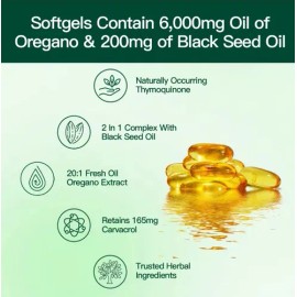 Aceite De Orégano300cápsulas Con Aceite De Semilla Negra
