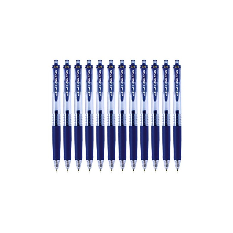 Uni-Ball Signo Retractable Gel Pens, Ultra Micro Point, 0.38mm, Blue,