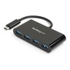 StarTech HB30C4AB Concentrador USB3.0, 4 x USB-A, Negro