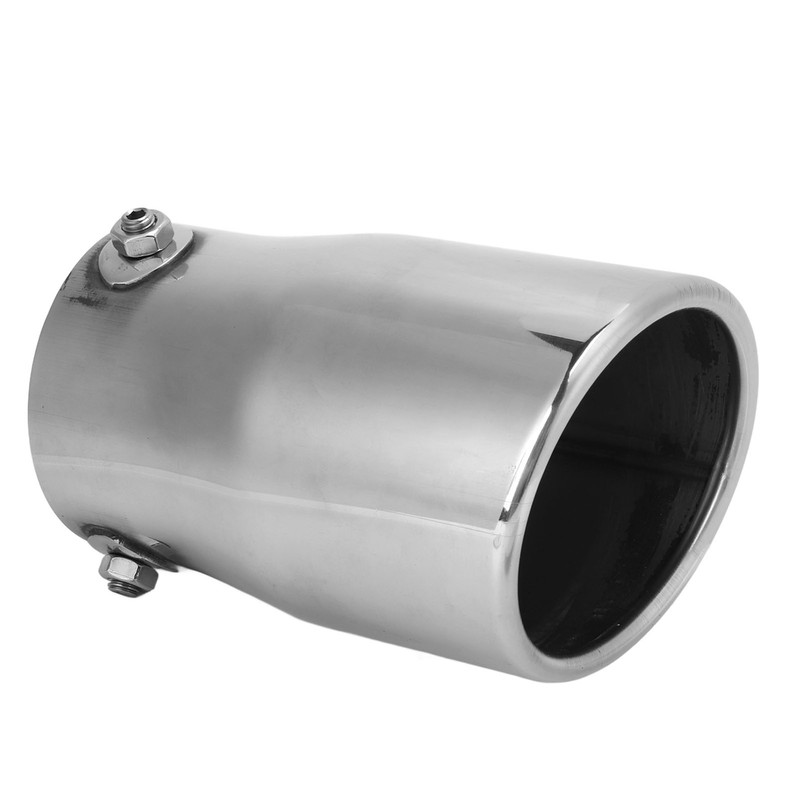 Silver Universal Exhaust Muffler Stainless Steel Exhaust Tip 76mm/2.99in Inlet