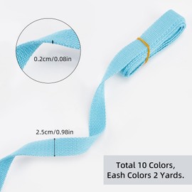 letsinstyle 10 Rolls Heavy Cotton Webbing, 3/4 inch 20 Yard Handles Webbing Straps, Bags Leash Straps for Making Bag Handles, Cloth Belt, Crafts Outdoor Accessories Supplies