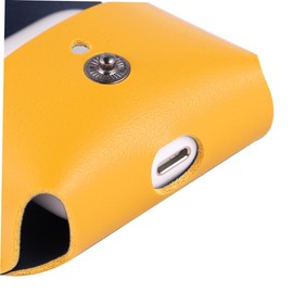 TEHAUX Luxury Leather Earphone Case Cover with Keychain Protective Pouch for Wireless Charging Box Snap Closure Scratch Resistant Design Compatible with Pro