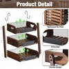 Briwooody Wooden Fruit Basket for Kitchen Counter with Banana Hangers