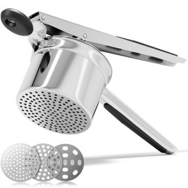 MOTYYA Stainless Steel Potato Ricer Heavy Duty Potatoes Masher With 3 Interchangeable Discs, Premium Grade Large Capacity Vegetable and Fruit Ricer for Purees,Fruit Juicer,Baby Food Press Squeezer too
