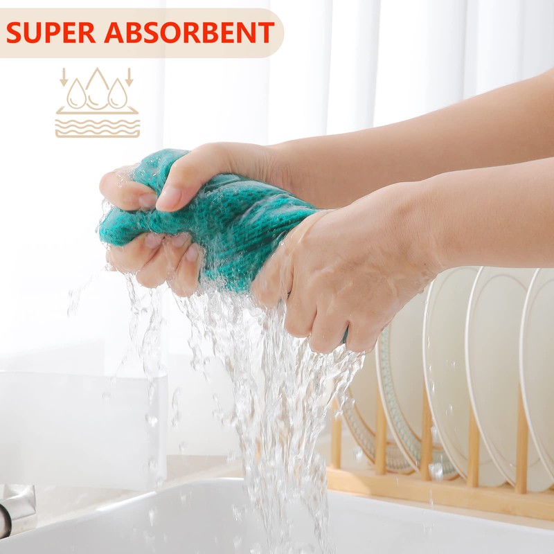 Moosfor 100% Cotton Tea Towels, Highly Absorbent Soft Dish Cloths,