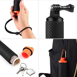 ShipeeKin Buoyancy Sponge, Selka Stick, Floating Hand Grip, Underwater Photography Equipment, For Go Pro, Hero 12/11/10, All Series, Suitable for Cell Phones, Adapter, Screws/Wristband Included