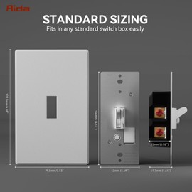 AIDA Digital Toggle Dimmer Switch for Dimmable LED, CFL & Incandescent Bulbs, Single Pole/3-Way, Screwless Wall Plate Included, UL Listed, No Neutral Wire, Matte White (2 Pack)