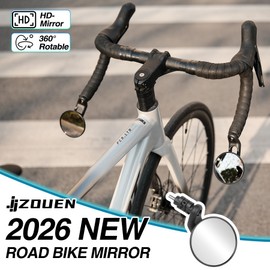 JJZOUEN Road Bike Mirror, Drop Handlebar End Mirror, Road Bike Bar Plug Mirror, Convex HD Glass, Safe Bike Rearview Mirror, Fit 22.2mm Bar Ends