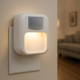 Japanese Quality Sensor Light, Outlet Type, Motion Sensor, Automatic Lighting, 3 Levels of Adjustment, 10 Levels of Dimming, 4 Modes Adjustment, Energy Saving Design, For Indoor Use, Foot Light,