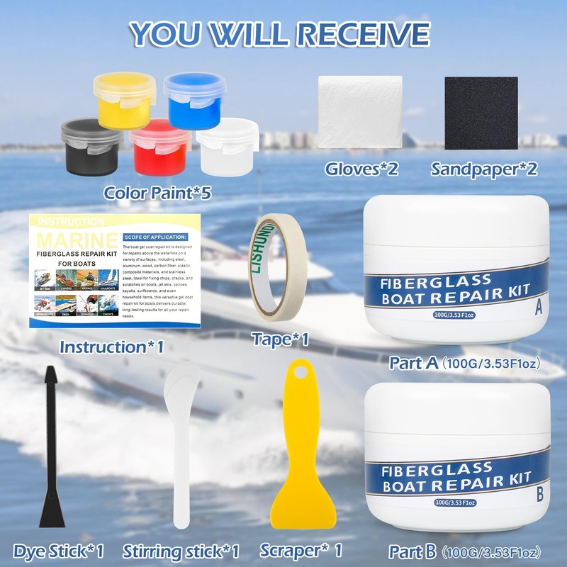 VerdeVilla Fiberglass Boat Repair Kit
