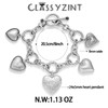 CLASSYZINT Silver Puff Heart Bracelet Heart Charm Bracelet Charm OT