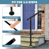 Hand Rails for Outdoor Steps,Metal Deck Railing Kit Fits 1
