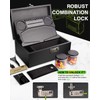 SafeDelux Extra Large Bamboo Stash Box with Combination Lock, Smell