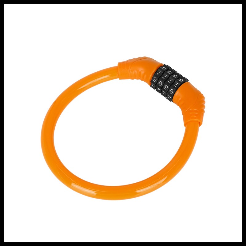 Hihaha 43cmx10mm Bike Cable Lock Portable 4 Digit Security Orange