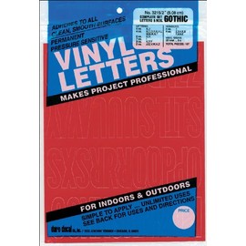 Duro Decal Permanent Adhesive Vinyl Letters & Numbers: 2" Gothic Red