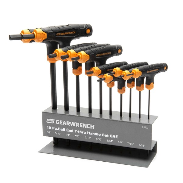 GEARWRENCH 10 Piece SAE Ball End T-Handle Hex Key Set - 83523