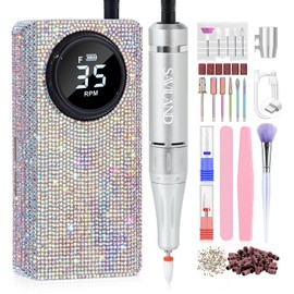 Saviland Nail Drill: Electric Nail Drill Machine Diamond Shiny 35000RPM Nail Drill Kit Professional Drill Bits Drill Nail File Buffer Dust Brush Expert Salon Use Manicure Pedicure