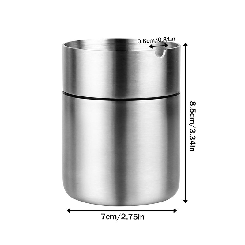 Outdoor Ashtray with Lid, Stainless Steel Ashtray for Car, Garden,