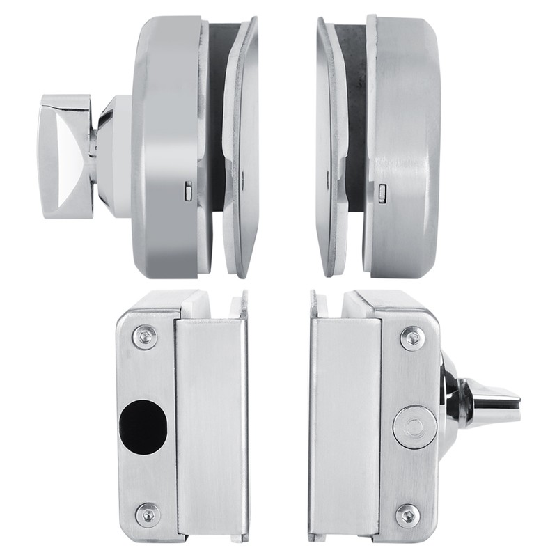 Stainless Steel 10~12mm Glass Door Lock Rotary Knob Open/Close Home