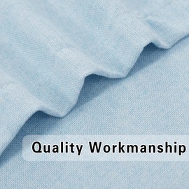 Curtains Short Sky Blue Kitchen Tiers 30 inches Long Linen Textured Privacy Cafe Curtains Mini Bathroom Small Basement Half Window Curtain 2 Panels Rod Pocket 27"x30"