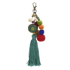 CENPEK Shell Beads Tassel Bag Charm Pendant Bohomia Keyring for Women Purse Handbag Decor, multi-coloured